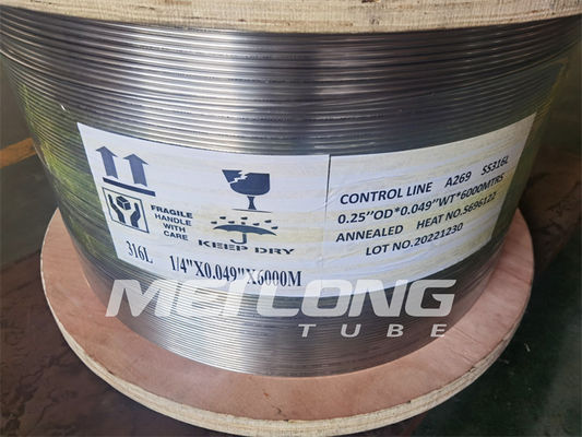 Hydrostatic Tested Chemical Injection Line 3 8 Stainless Steel Tubing Coil For Down Hole