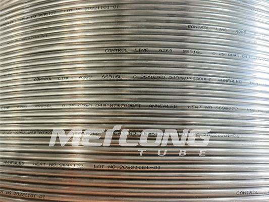 12000M Annealed Hydraulic Stainless Steel Coiled Tubing Control Line High Tensile Strength